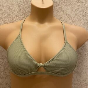 Adore Me Mossy Green Velvet Ribbed Bikini Top
